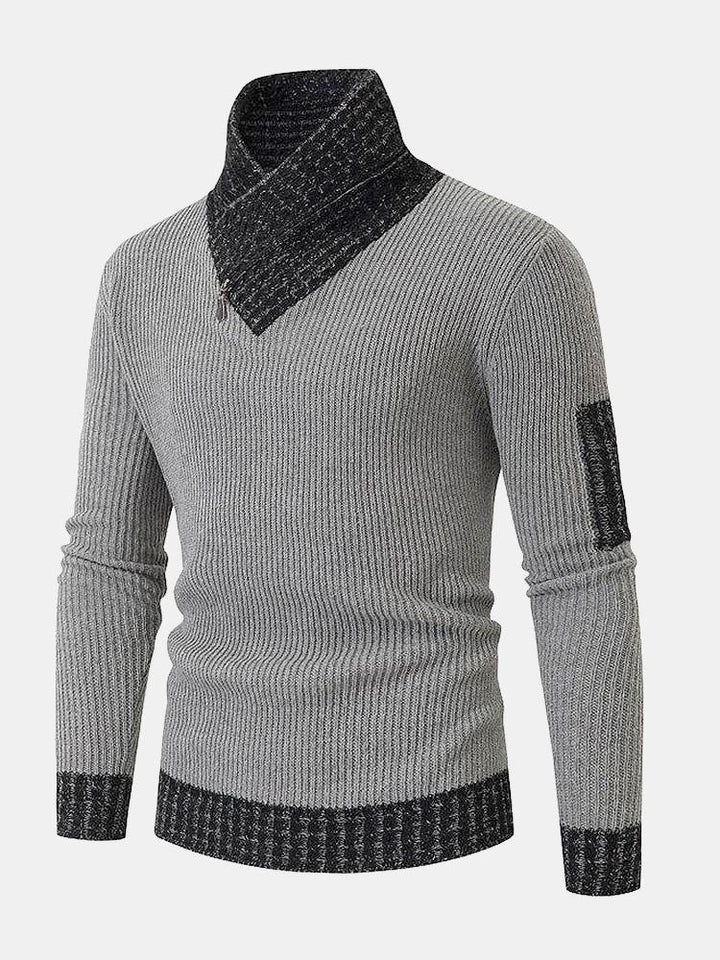 Contrast Turtleneck Sweater