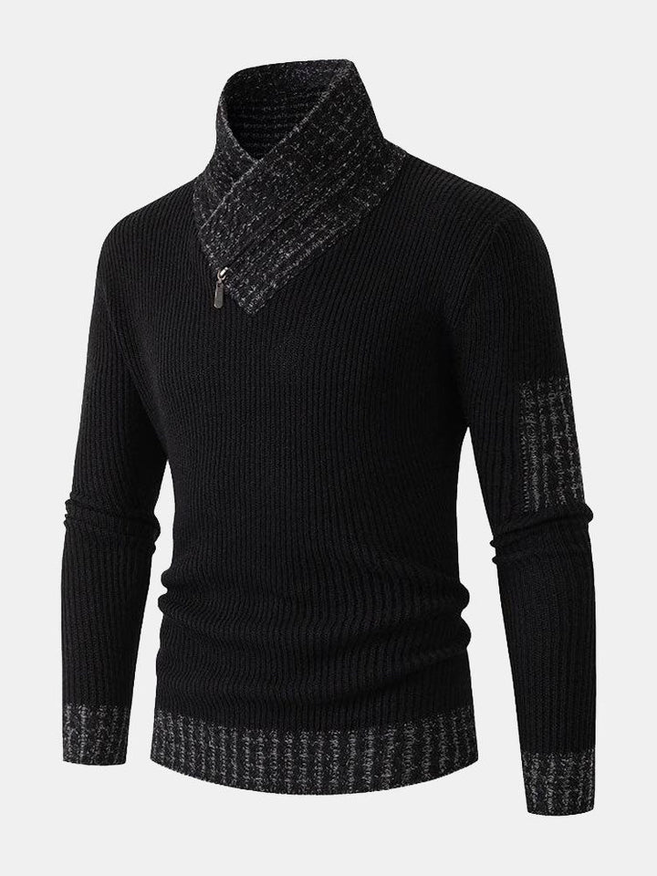 Contrast Turtleneck Sweater