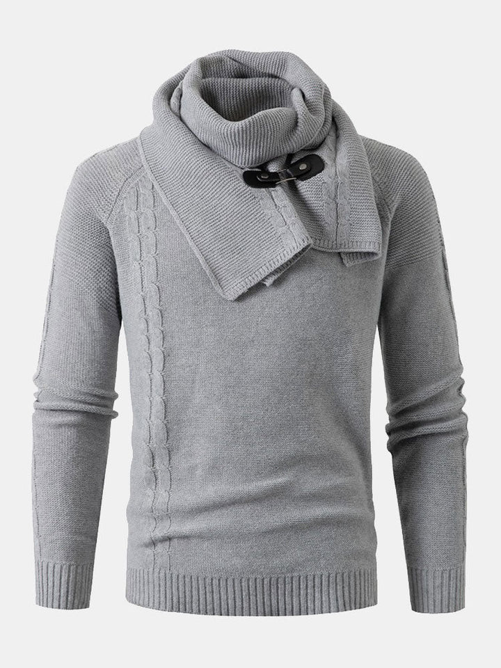 Detachable Scarf Neck Sweater