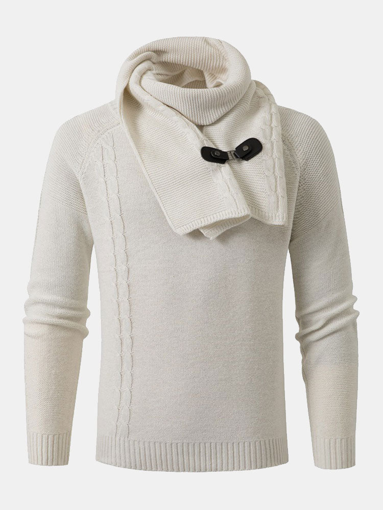 Detachable Scarf Neck Sweater