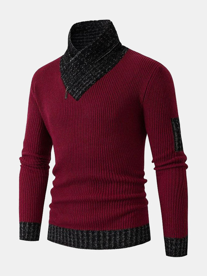 Contrast Turtleneck Sweater