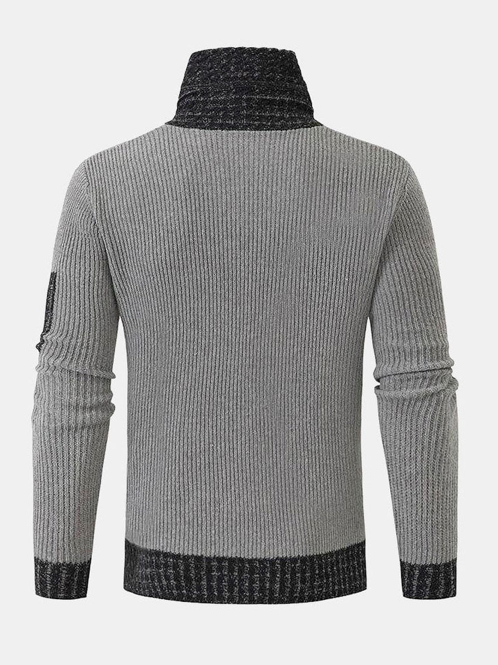 Contrast Turtleneck Sweater