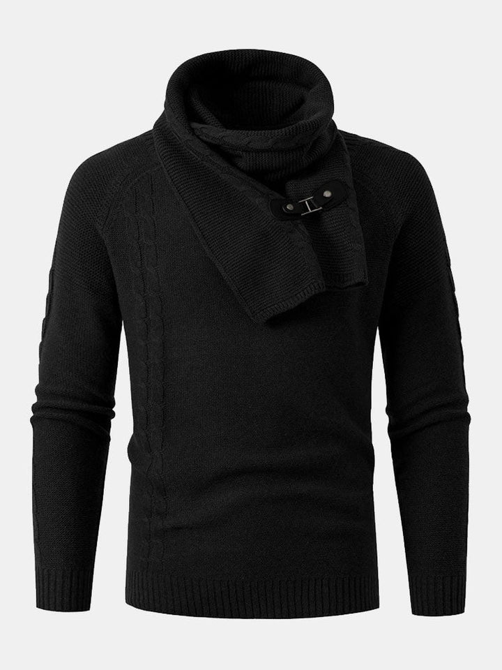 Detachable Scarf Neck Sweater