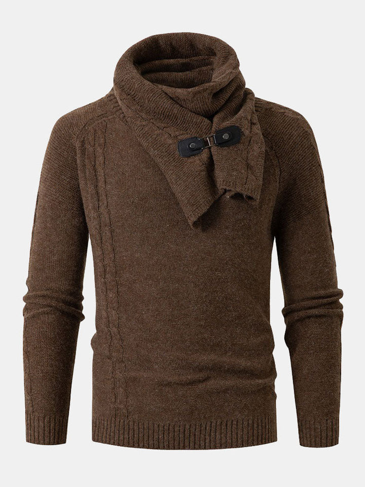 Detachable Scarf Neck Sweater