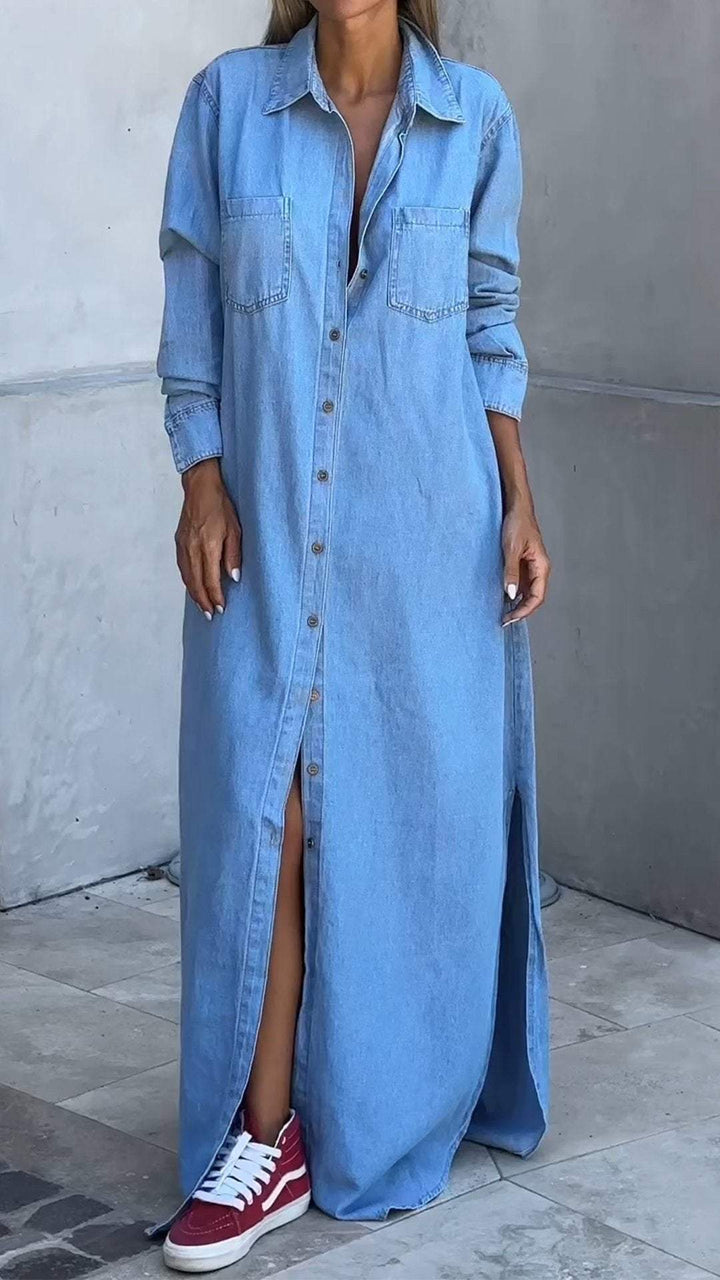 Dominique - Robe en jean à manches longues