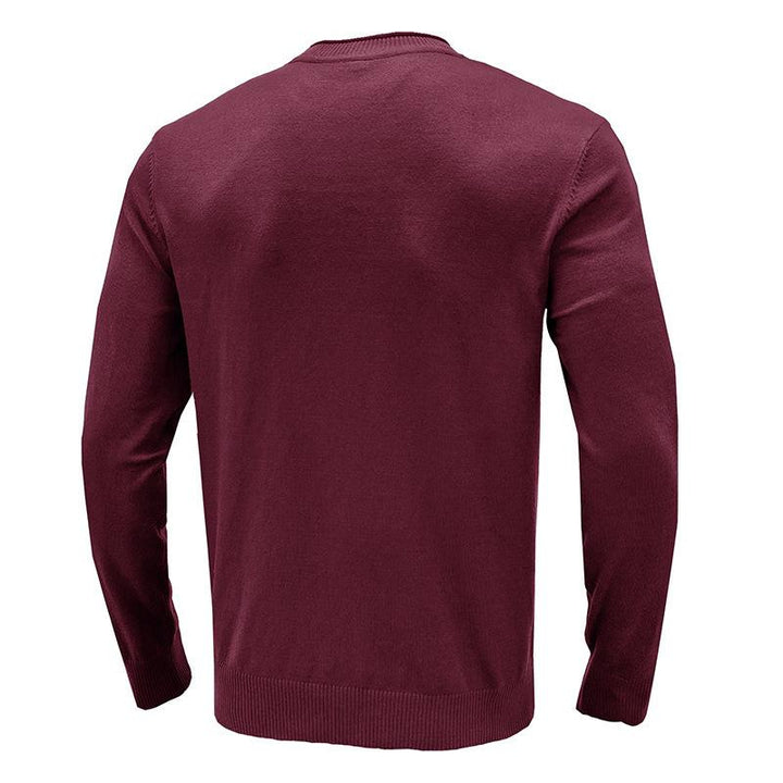 Men's Solid Round Neck Casual Sweater