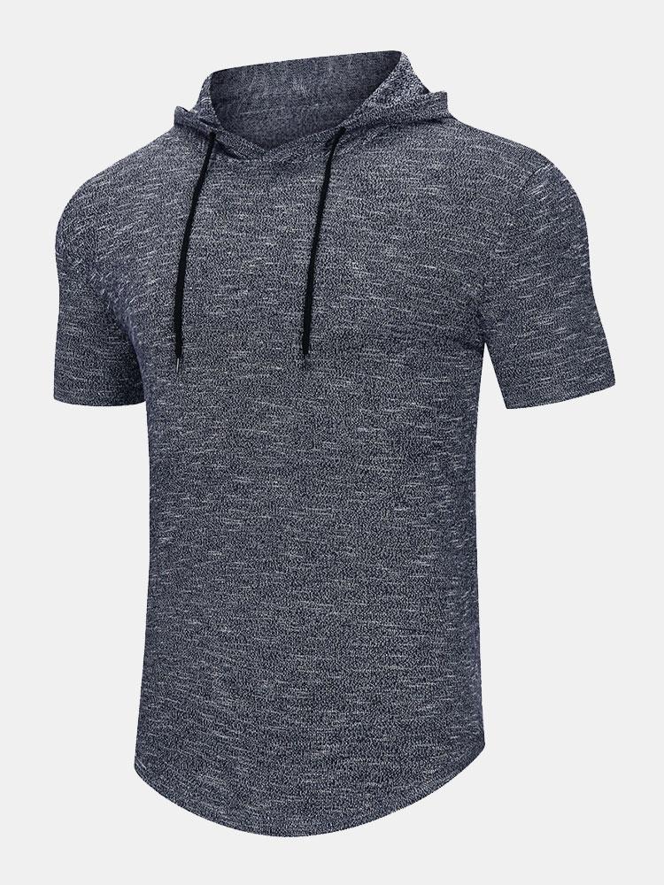 Slim Fit Knit Hooded T-Shirt