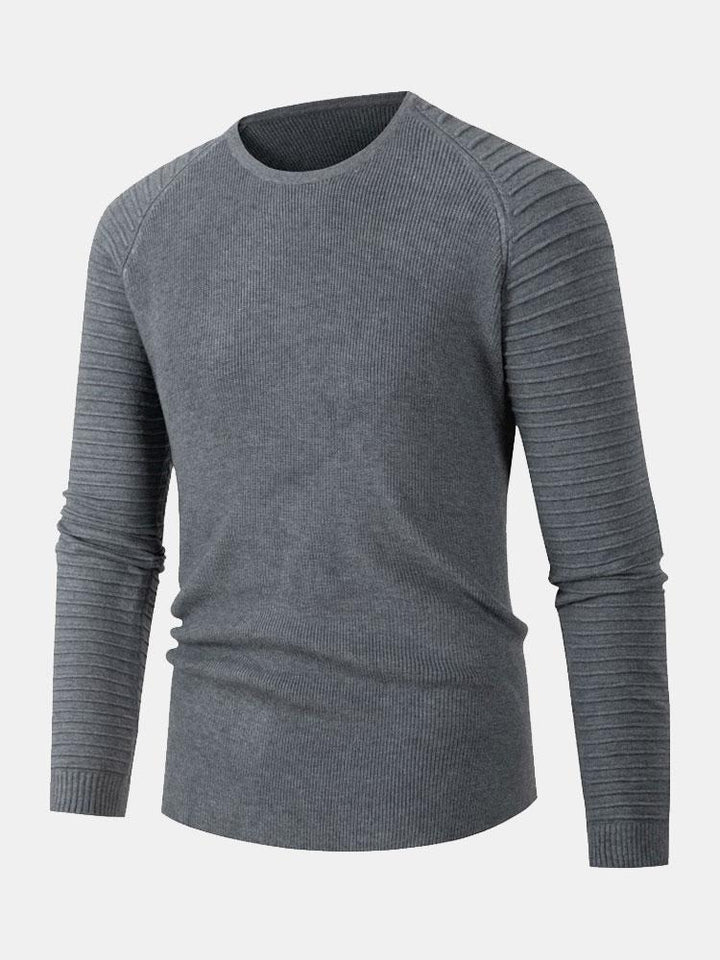 Slim Fit Raglan Sleeve Crew Neck Sweater