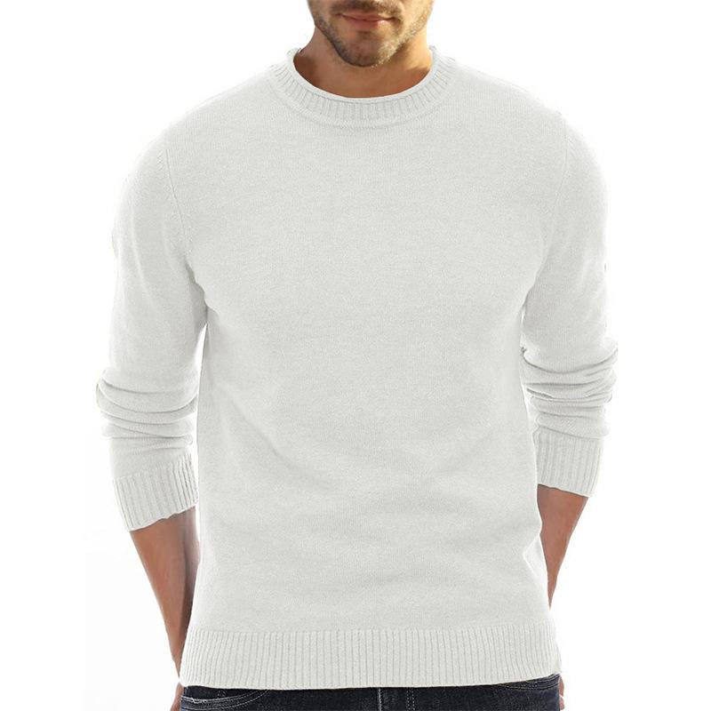 Men's Solid Round Neck Casual Sweater