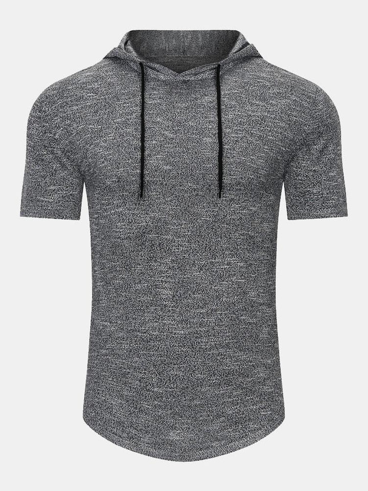 Slim Fit Knit Hooded T-Shirt