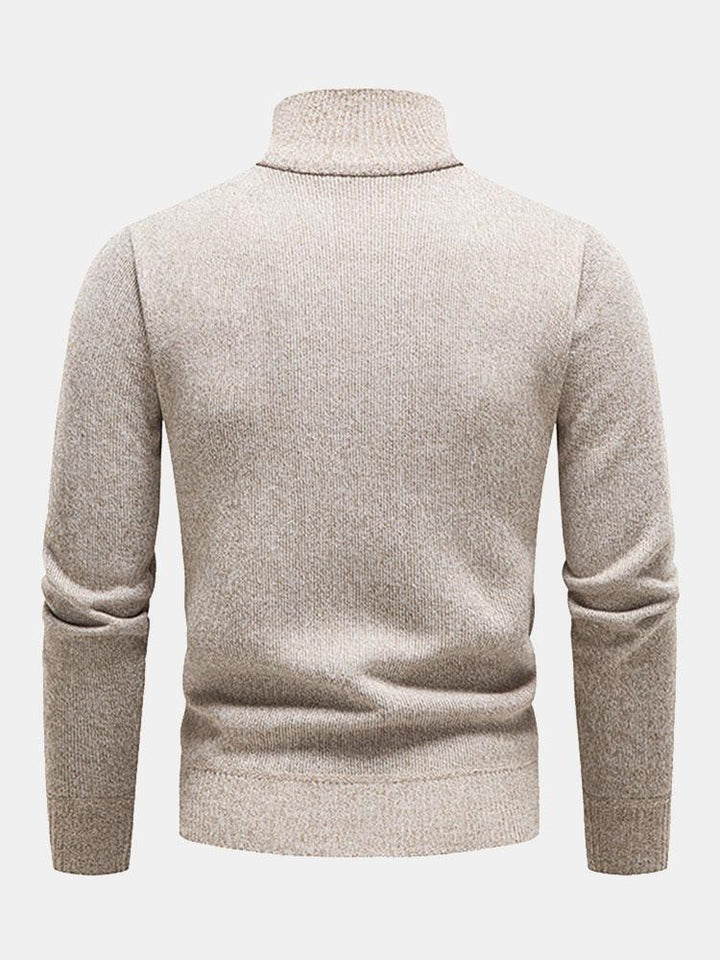 Contrast Pocket Panel Half Zip Sweater