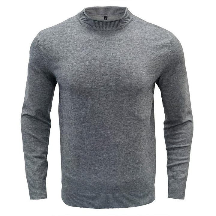 Men's Solid Round Neck Casual Sweater