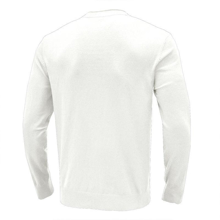 Men's Solid Round Neck Casual Sweater