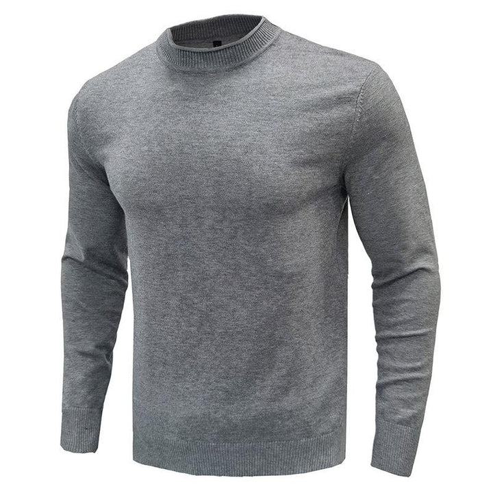 Men's Solid Round Neck Casual Sweater