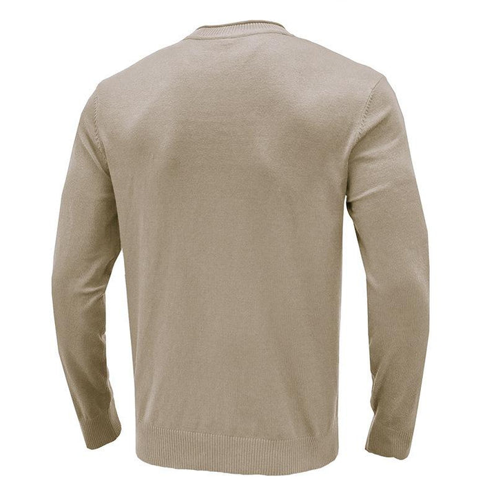 Men's Solid Round Neck Casual Sweater