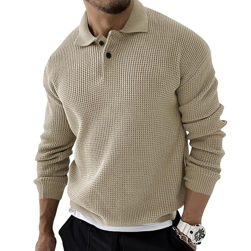 Lapel Knit Button Pullover Sweater