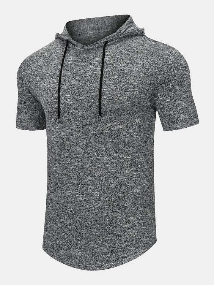 Slim Fit Knit Hooded T-Shirt