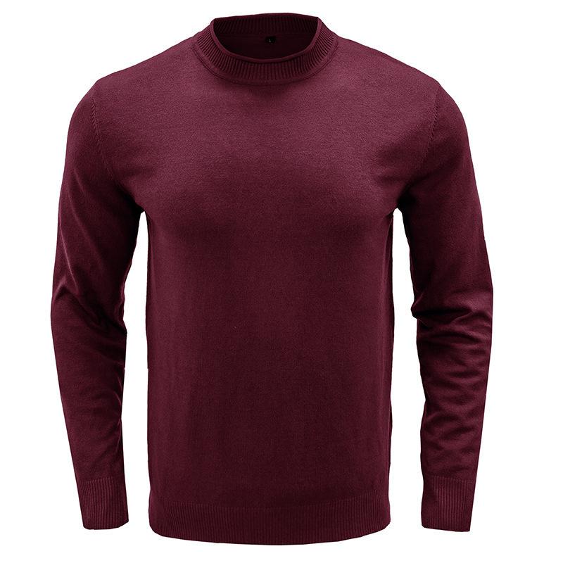 Men's Solid Round Neck Casual Sweater