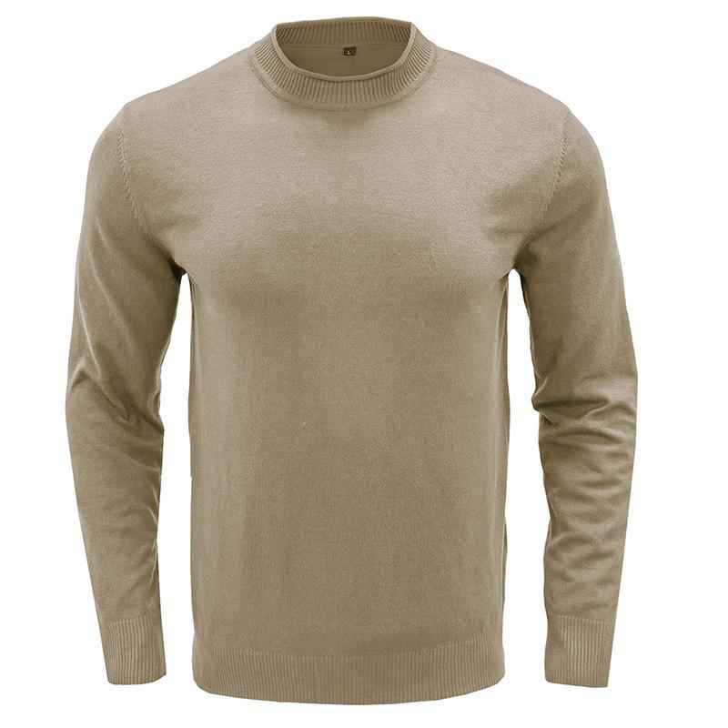 Men's Solid Round Neck Casual Sweater