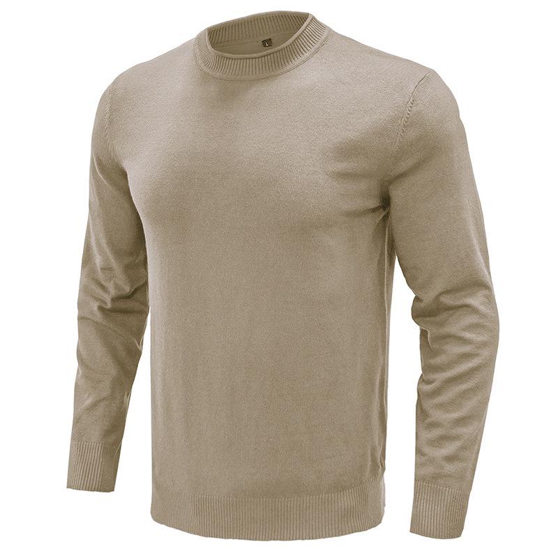 Men's Solid Round Neck Casual Sweater