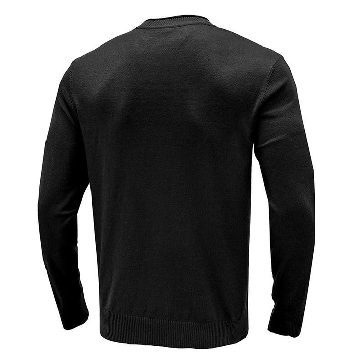 Men's Solid Round Neck Casual Sweater