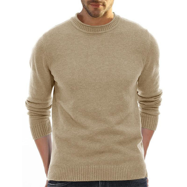 Men's Solid Round Neck Casual Sweater