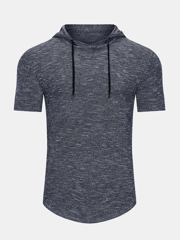 Slim Fit Knit Hooded T-Shirt