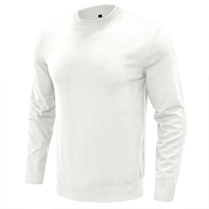 Men's Solid Round Neck Casual Sweater