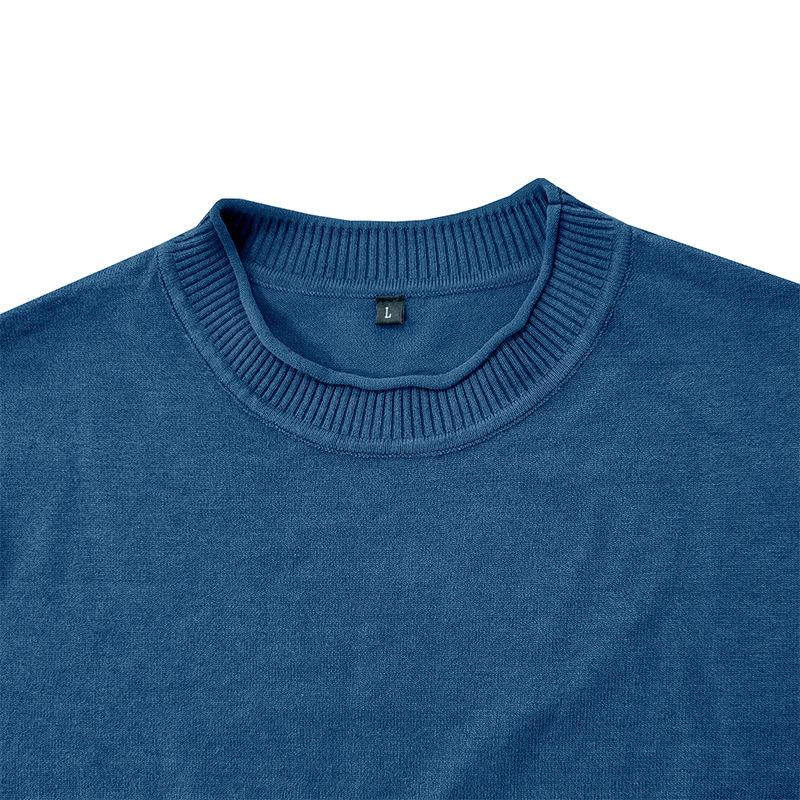 Men's Solid Round Neck Casual Sweater