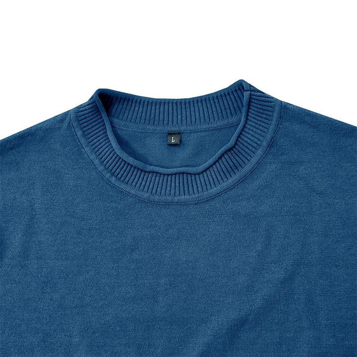 Men's Solid Round Neck Casual Sweater