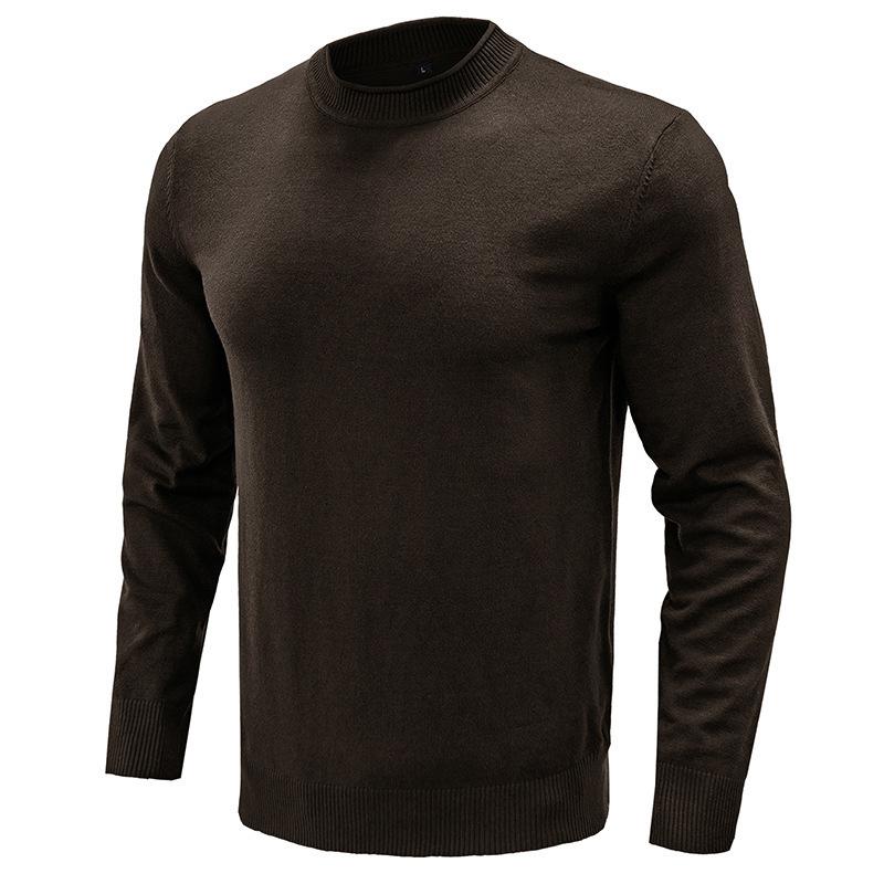 Men's Solid Round Neck Casual Sweater