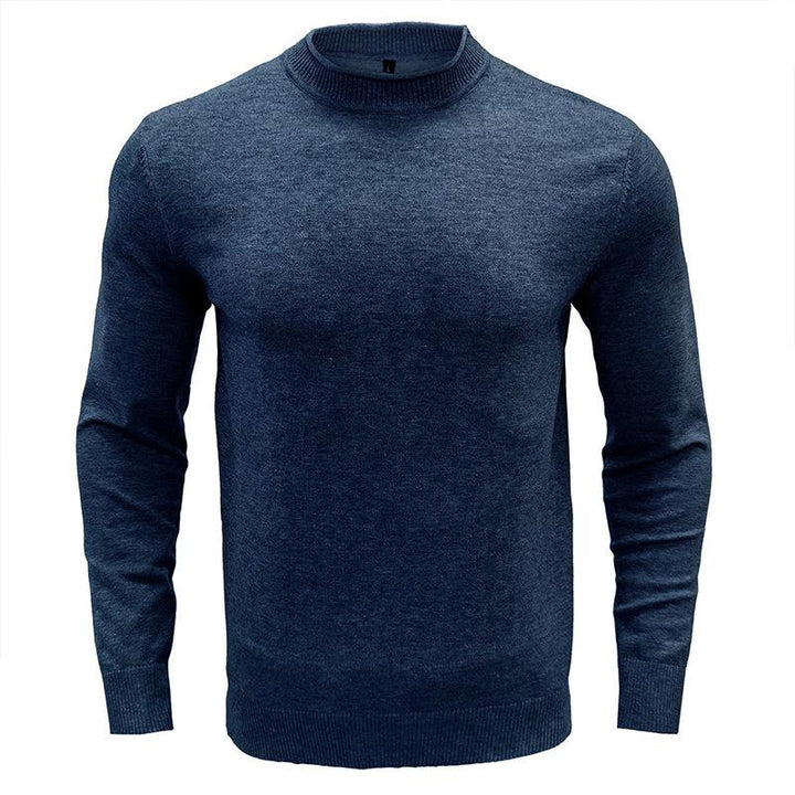 Men's Solid Round Neck Casual Sweater