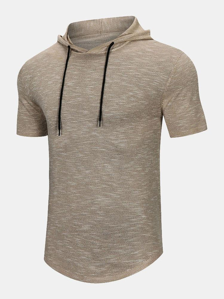 Slim Fit Knit Hooded T-Shirt