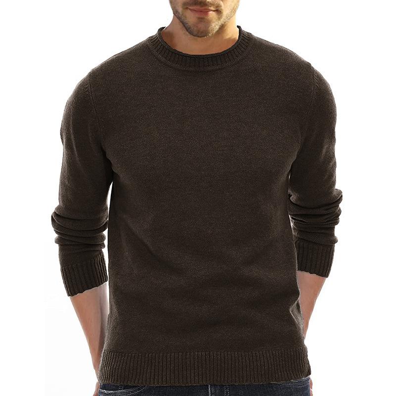 Men's Solid Round Neck Casual Sweater