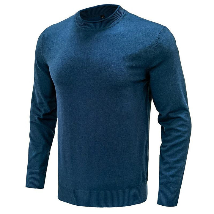 Men's Solid Round Neck Casual Sweater