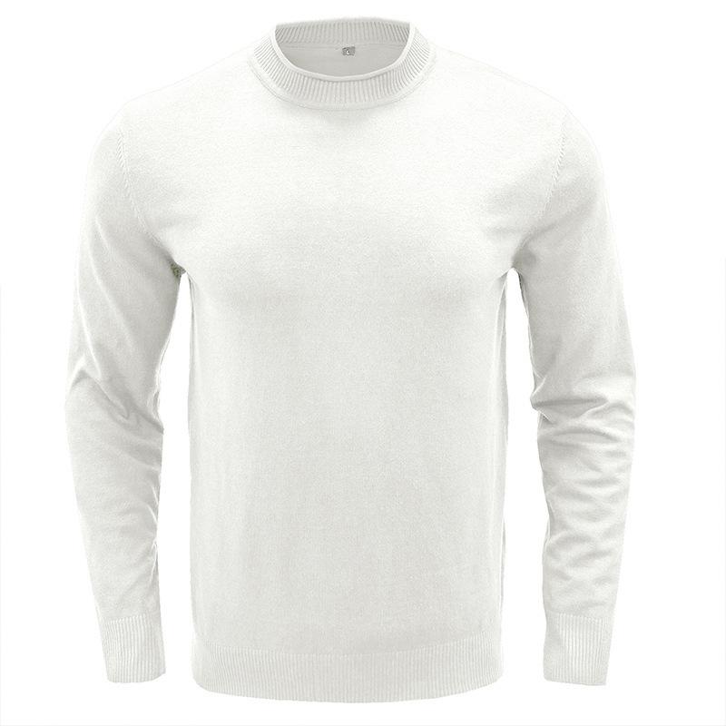 Men's Solid Round Neck Casual Sweater